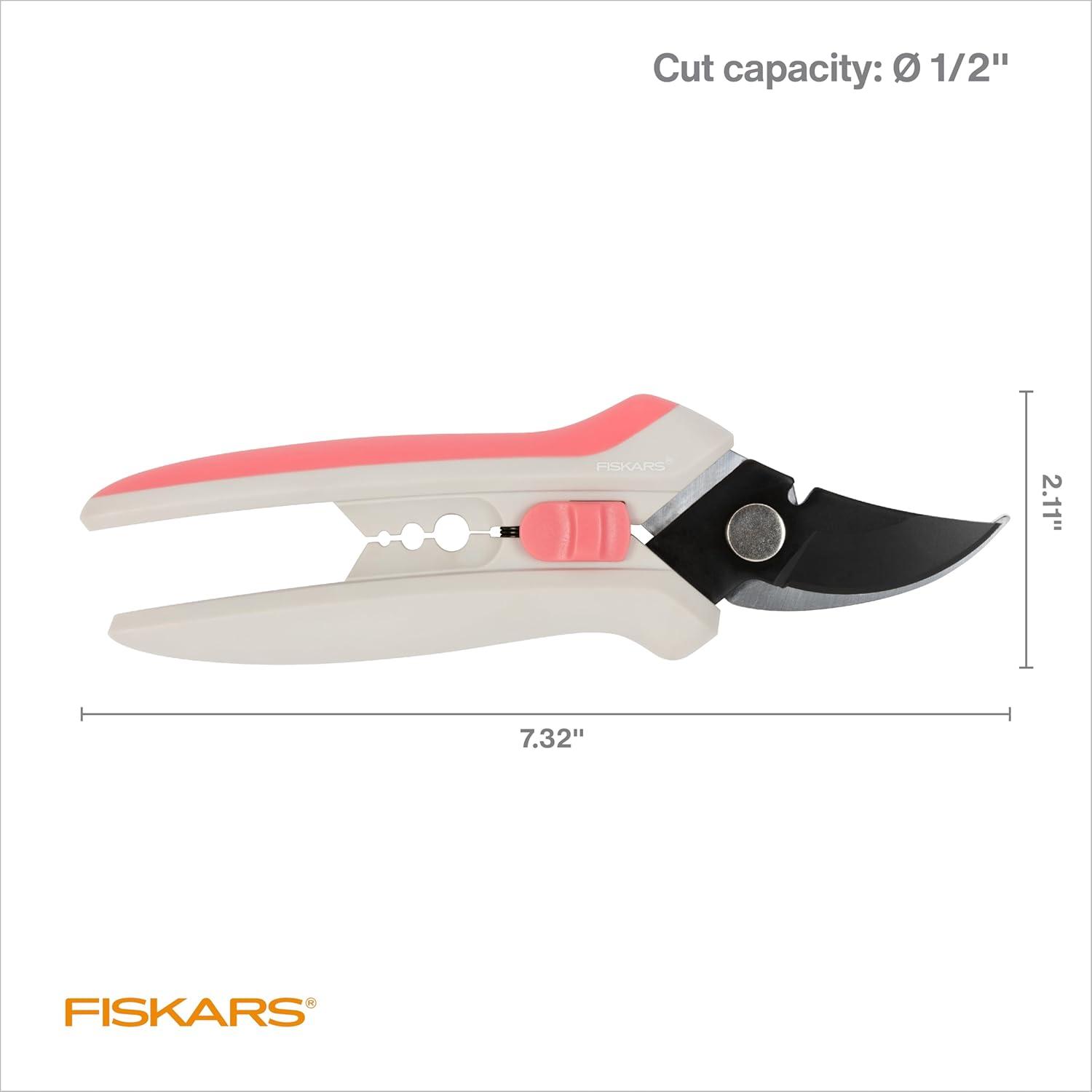 imageFiskars Floral Pruning Shears  Plant Cutting ScissorsGarden Clippers For Deadheading and Working with Flowers  Rose Petal PinkSpring Bloom Light Pink