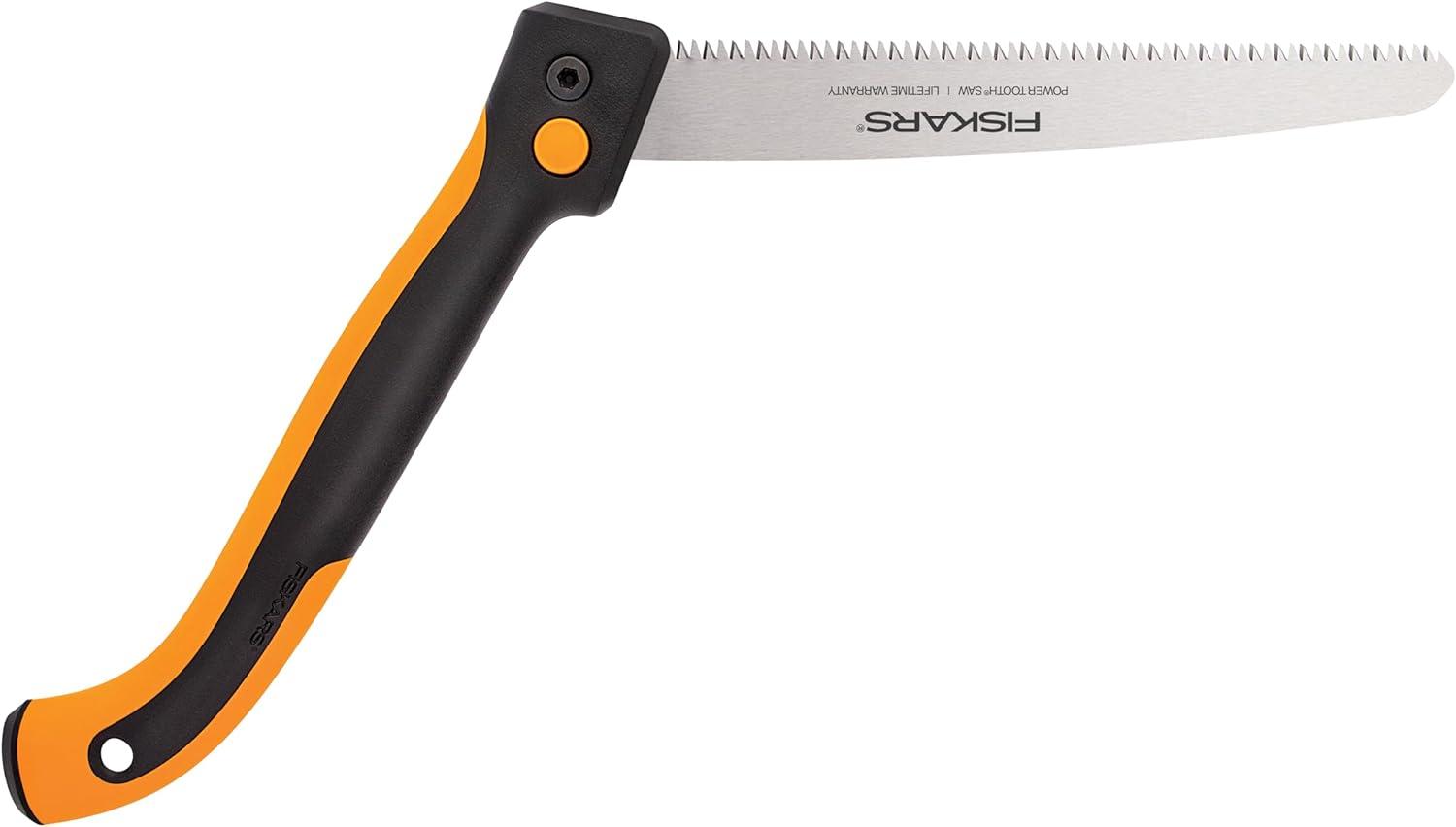 imageFiskars Hand Saw Folding Saw with Dual Position Locking Saw Blade for Overhand Cuts and Under Cuts and Power Tooth Blade with Triple Ground Teeth Soft Grip 10Inch Pruning SawClassic