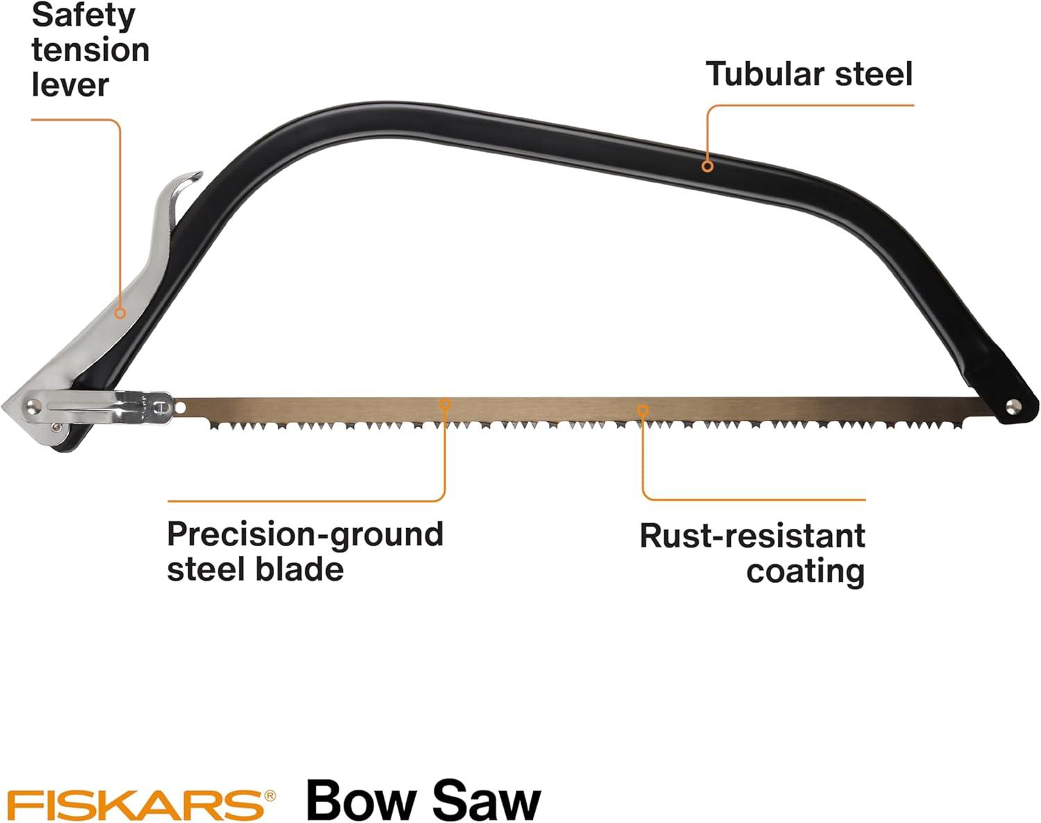 imageFiskars Hand Saw Folding Saw with Dual Position Locking Saw Blade for Overhand Cuts and Under Cuts and Power Tooth Blade with Triple Ground Teeth Soft Grip 10Inch Pruning SawBow Saw