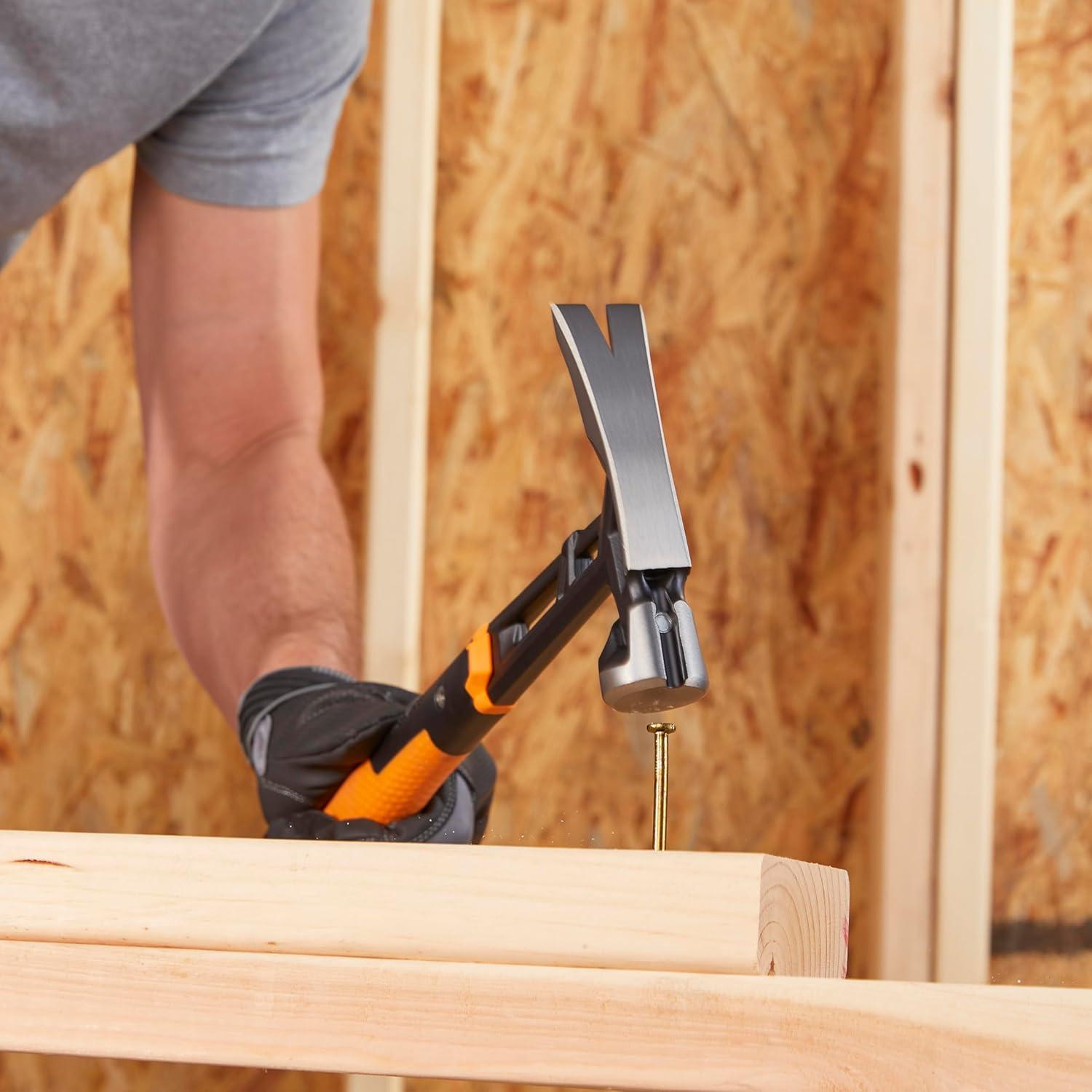 imageFiskars IsoCore 22 oz MilledFace Framing Claw Hammer with Shock Reduction 16 inIsoCore Framing Hammer 17 oz