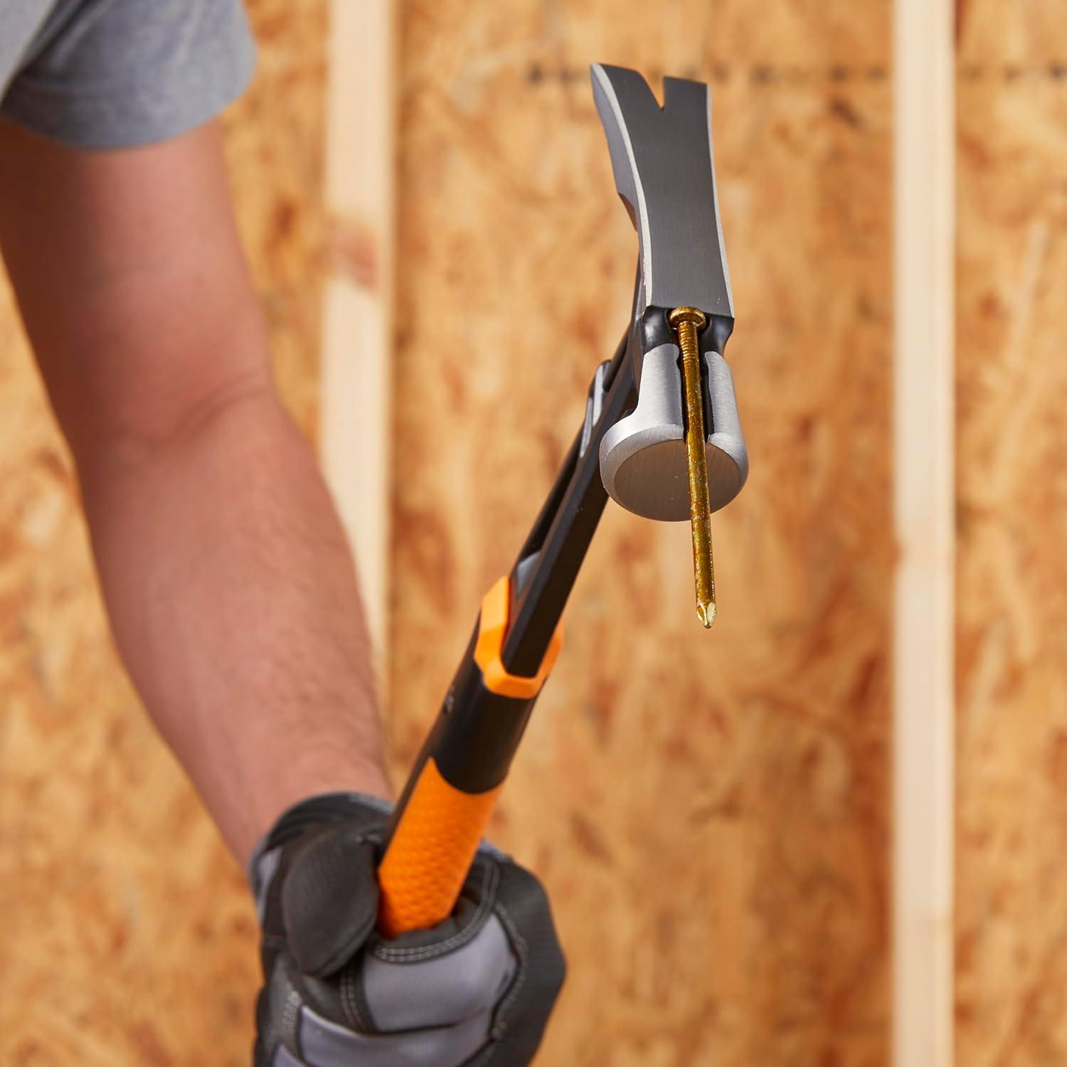 imageFiskars IsoCore 22 oz MilledFace Framing Claw Hammer with Shock Reduction 16 inIsoCore Framing Hammer 17 oz