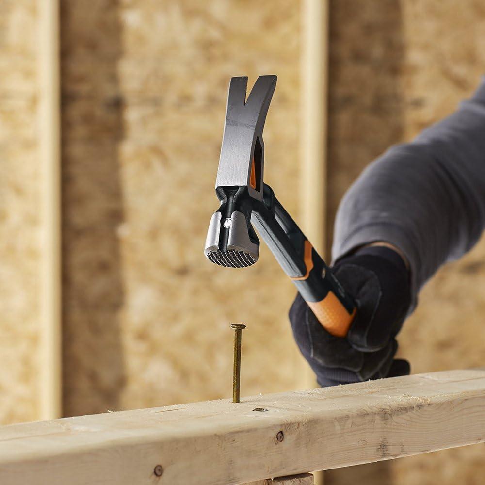 imageFiskars IsoCore 22 oz MilledFace Framing Claw Hammer with Shock Reduction 16 inMilled Face Framing 28 oz