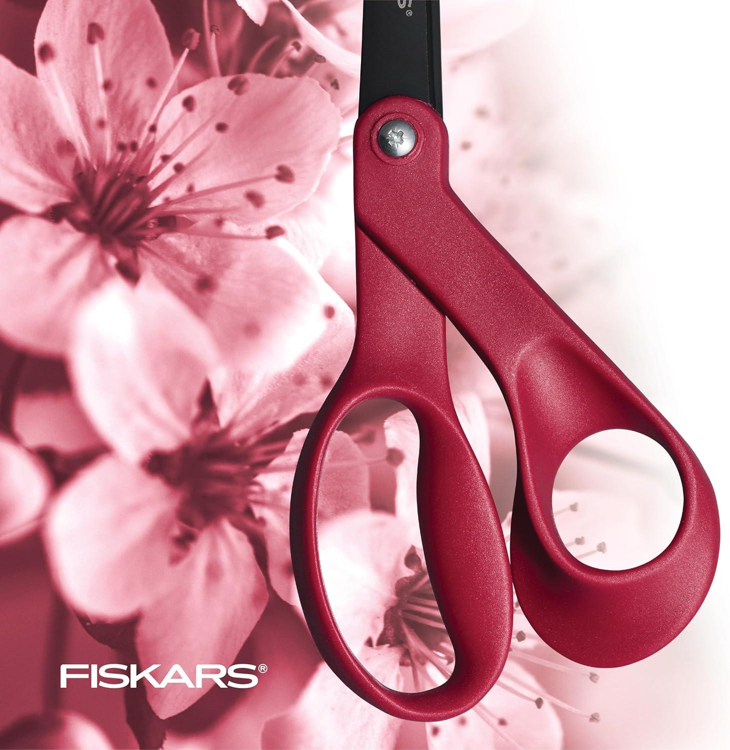 imageFiskars Nonstick Explore Collection Scissors Wild Cherry 8 in