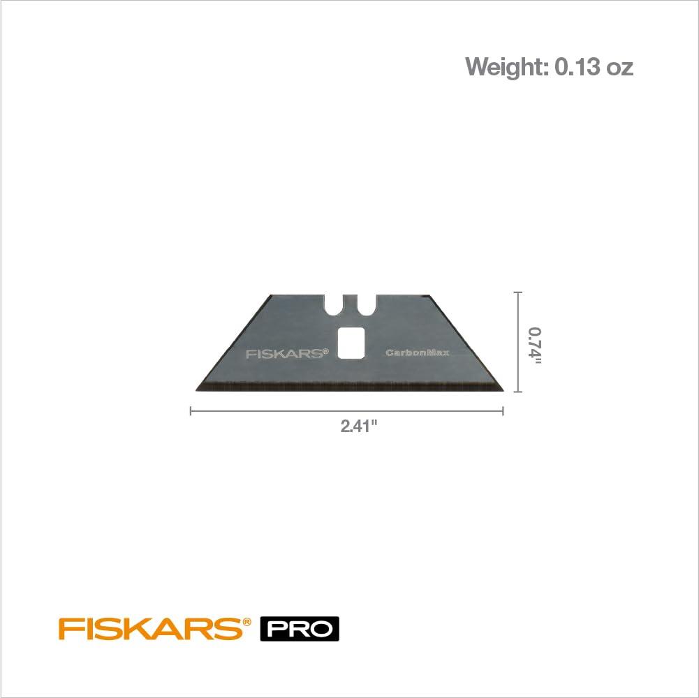 imageFiskars Pro CarbonMax 34quot Utility Knife Blades Replacement Blades made with Carbon Steel 20Pack