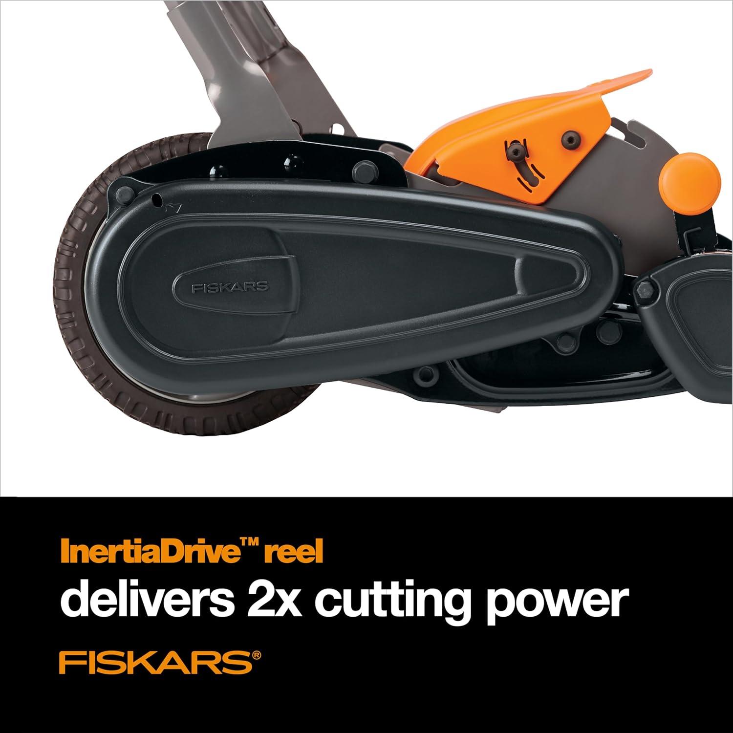 imageFiskars Push Mower  18quot Cut Width Manual Reel Mower with No Motor  Grass Cutter with Steel Blades that Stay Sharp  EcoFriendly Lawn CareMower 18