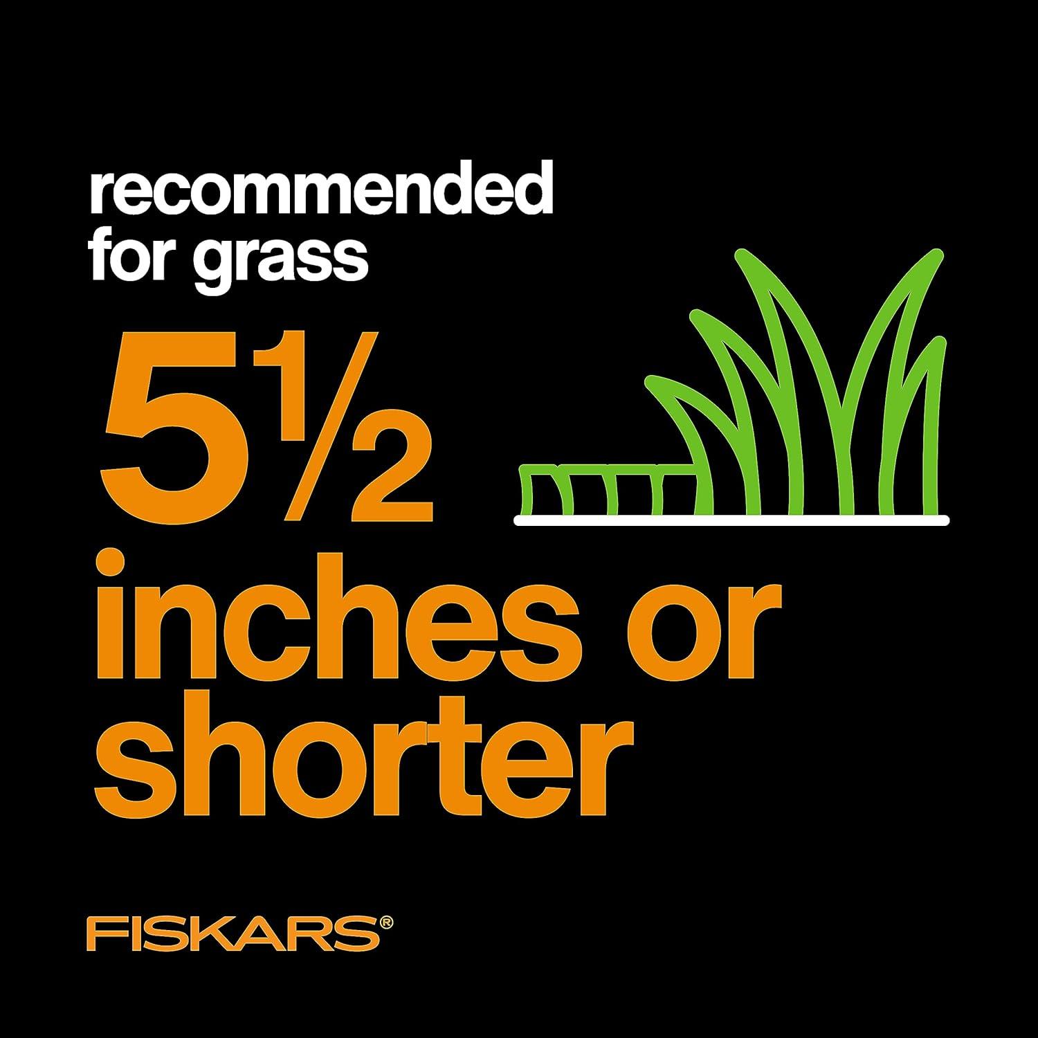 imageFiskars Push Mower  18quot Cut Width Manual Reel Mower with No Motor  Grass Cutter with Steel Blades that Stay Sharp  EcoFriendly Lawn CareMower 18