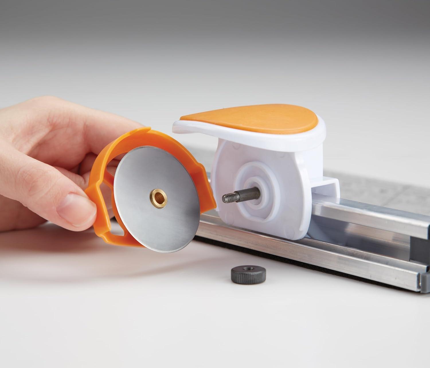 imageFiskars Rotary Cutter and Ruler Combo  24quotL x 6quotW Fabric Cutter with Gridlines  Craft Supplies  Gray  Clear