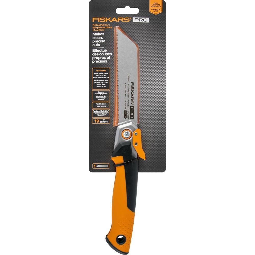 imageFiskars Pro POWER TOOTH Compact Utility Hand Saw 6 in bladeFolding Pull Saw