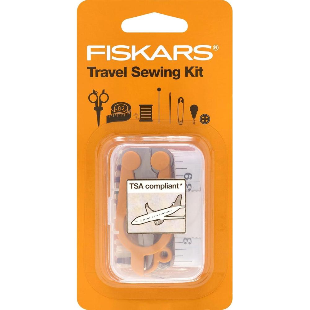 imageFiskars Sewing Kit  27Piece Travel Sewing Set with Case  Craft Supplies  Orange