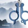 imageFISKARS Folding Travel Scissors  TSACompliant and Portable  Stainless Steel Blades and Blue HandlesMountain Haze