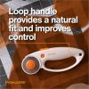 imageFiskars 45mm Rotary Cutter for Fabric with Ergonomic Loop Grip Premium Steel Rotary Fabric Cutter Blade for Precise Cuts Arts and Crafts Sewing Supplies and Quilting Tools