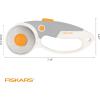imageFiskars 60mm Rotary Cutter for Fabric with Ergonomic Loop Grip And Comfort Handle Titanium Rotary Fabric Cutter for Thick Materials Easy and Safe Blade Change Sewing Supplies and Quilting ToolsPremium 60mm