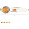 imageFiskars 60mm Rotary Cutter for Fabric with Ergonomic Loop Grip And Comfort Handle Titanium Rotary Fabric Cutter for Thick Materials Easy and Safe Blade Change Sewing Supplies and Quilting ToolsEasy Change Stick