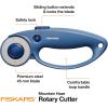 imageFiskars 60mm Rotary Cutter for Fabric with Ergonomic Loop Grip And Comfort Handle Titanium Rotary Fabric Cutter for Thick Materials Easy and Safe Blade Change Sewing Supplies and Quilting ToolsMountain Haze