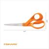 imageFiskars 8quot Original OrangeHandled Stainless Steel Scissors Ergonomic and Keeps Material Flat Sharp AllPurpose Paper and Fabric Scissors for Office Arts and CraftsOrangeHandled 8