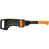 imageFiskars 9quot Brush Axe with Safety Sheath  Fixed Handle Curved Blade Branch Chopping Axe  Yard and Garden Tools  BlackOrangeBrush Axe