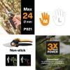 imageFiskars Bypass Garden Pruners L XSeries PowerGear P961 with Rolling Handle for Fresh Branches and Twigs NonStick Coated Stainless Steel Blades Length 222 cm BlackOrange 1057175Xseries P921