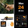 imageFiskars Bypass Garden Pruners L XSeries PowerGear P961 with Rolling Handle for Fresh Branches and Twigs NonStick Coated Stainless Steel Blades Length 222 cm BlackOrange 1057175Xseries P941
