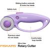 imageFiskars Loop Rotary Cutter Explore Collection Ultra Lilac PrecisionGround Steel Blade for Fabric Felt and Vinyl 45mm