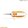 imageFiskars MicroTip Spring Assisted Scissors Precision Cutting Stainless Steel Blades Comfort Handle Cut Details in Fabric Sewing Scissors and Arts and Crafts ToolsStainless Steel