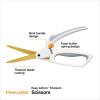imageFiskars MicroTip Spring Assisted Scissors Precision Cutting Stainless Steel Blades Comfort Handle Cut Details in Fabric Sewing Scissors and Arts and Crafts ToolsTitanium