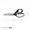 imageFiskars Pro PowerArc Shop Shears Heavy Duty Stainless Steel Scissor Industrial Grade Tool for Building and Construction 10 in OrangeBlackSerrated 8 in