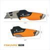 imageFiskars Pro Retractable Folding Utility Knife Box Cutter with LongLasting CarbonMax Razor Blade and Dual Lock Safety OrangeBlackFolding Utility Knife