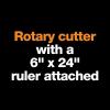 imageFiskars Rotary Cutter and Ruler Combo  24quotL x 6quotW Fabric Cutter with Gridlines  Craft Supplies  Gray  Clear