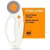 imageFiskars 45mm Rotary Cutter for Fabric with Ergonomic Loop Grip Premium Steel Rotary Fabric Cutter Blade for Precise Cuts Arts and Crafts Sewing Supplies and Quilting Tools