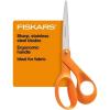 imageFiskars 8quot Original OrangeHandled Stainless Steel Scissors Ergonomic and Keeps Material Flat Sharp AllPurpose Paper and Fabric Scissors for Office Arts and CraftsOrangeHandled 8
