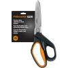 imageFiskars Pro PowerArc Shop Shears Heavy Duty Stainless Steel Scissor Industrial Grade Tool for Building and Construction 10 in OrangeBlackSerrated 8 in