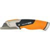imageFiskars Pro Retractable Folding Utility Knife Box Cutter with LongLasting CarbonMax Razor Blade and Dual Lock Safety OrangeBlackFixed Utility Knife