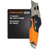 imageFiskars Pro Retractable Folding Utility Knife Box Cutter with LongLasting CarbonMax Razor Blade and Dual Lock Safety OrangeBlackFolding Utility Knife