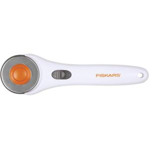 imageFiskars 45mm Rotary Cutter for Fabric Premium Steel Stick Fabric Cutter Cuts Through Multiple Layers Right and Left Handed Easy and Safe Blade Change Arts and Crafts Sewing and Quilting ToolsStandard Stick