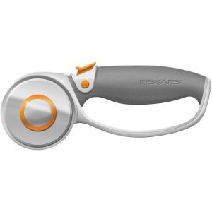 imageFiskars 60mm Rotary Cutter for Fabric with Ergonomic Loop Grip And Comfort Handle Titanium Rotary Fabric Cutter for Thick Materials Easy and Safe Blade Change Sewing Supplies and Quilting ToolsStandard 60mm