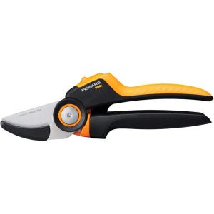imageFiskars Bypass Garden Pruners L XSeries PowerGear P961 with Rolling Handle for Fresh Branches and Twigs NonStick Coated Stainless Steel Blades Length 222 cm BlackOrange 1057175Xseries P941