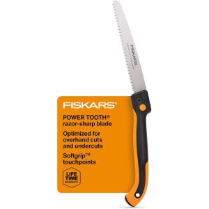 imageFiskars Hand Saw Folding Saw with Dual Position Locking Saw Blade for Overhand Cuts and Under Cuts and Power Tooth Blade with Triple Ground Teeth Soft Grip 10Inch Pruning SawClassic