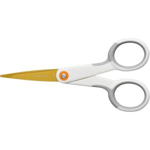 imageFiskars MicroTip Spring Assisted Scissors Precision Cutting Stainless Steel Blades Comfort Handle Cut Details in Fabric Sewing Scissors and Arts and Crafts ToolsTitanium