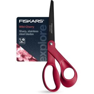 imageFiskars Nonstick Explore Collection Scissors Wild Cherry 8 in