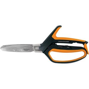 imageFiskars Pro PowerArc Shop Shears Heavy Duty Stainless Steel Scissor Industrial Grade Tool for Building and Construction 10 in OrangeBlackPowerArc Shears 10 in