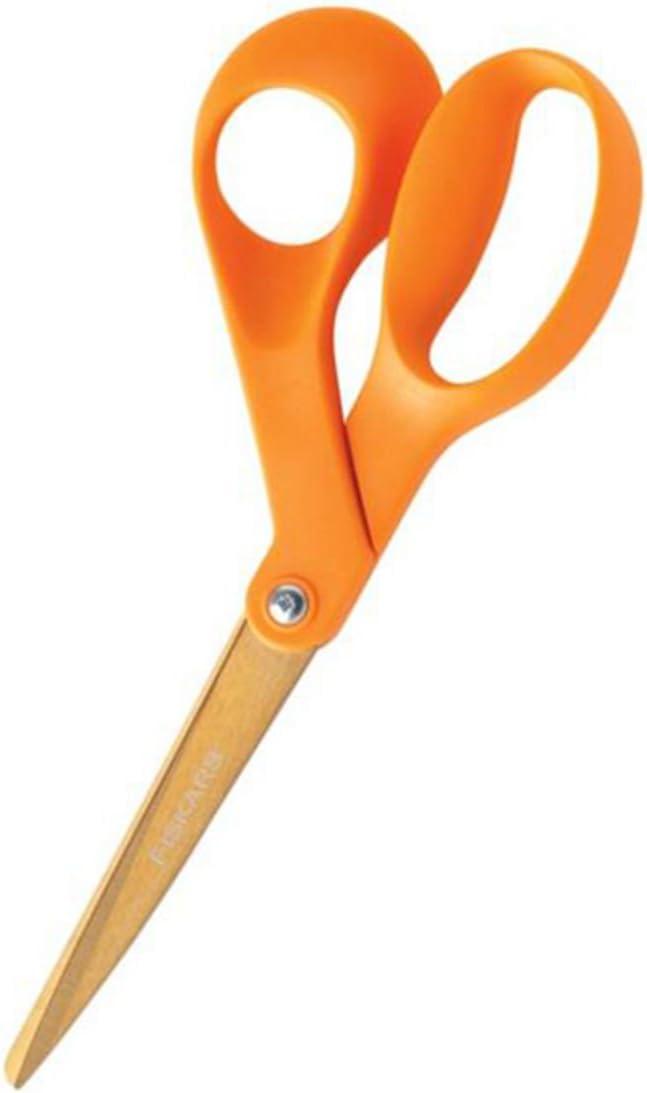 imageFiskars 1275817097 8Inch Titanium Scissors Offset Handle Grip