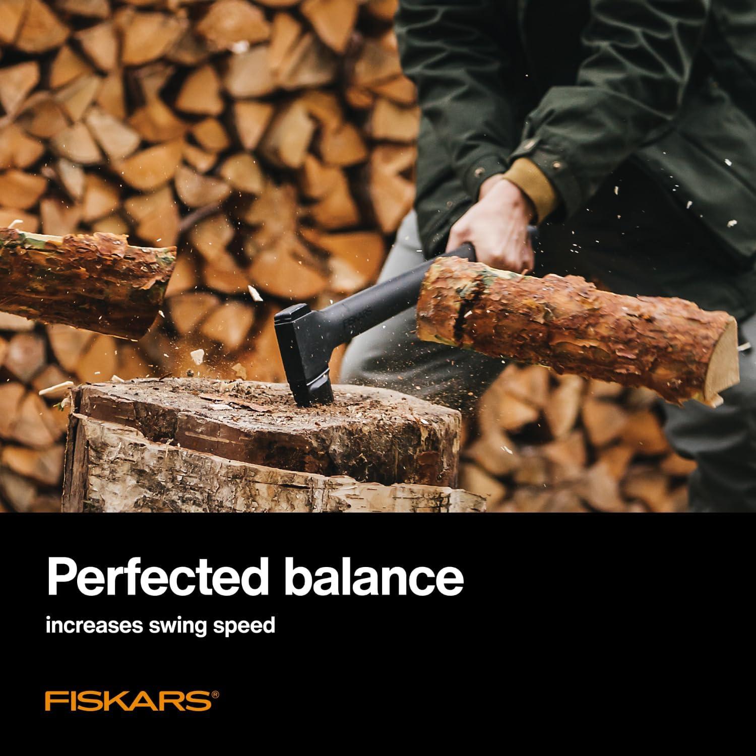 imageFiskars 28quot Chopping Axe UltraSharp Blade for Kindling with Ease Weight Balanced Garden and Outdoor Gear 35 pounds BlackSplitting Axe 36 In