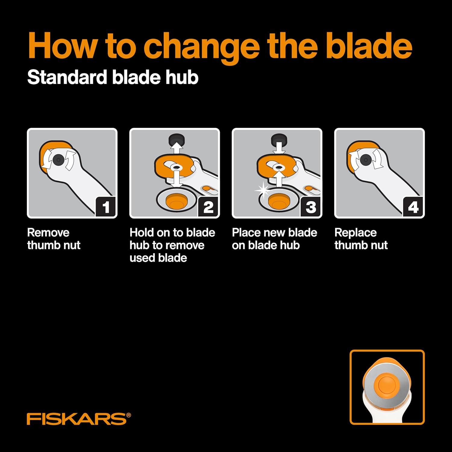 imageFiskars 45mm Rotary Blade 2Pack Replacement Blades for Rotary Cutters Precision Cutting for Quilting and Sewing1 Pack  Standard