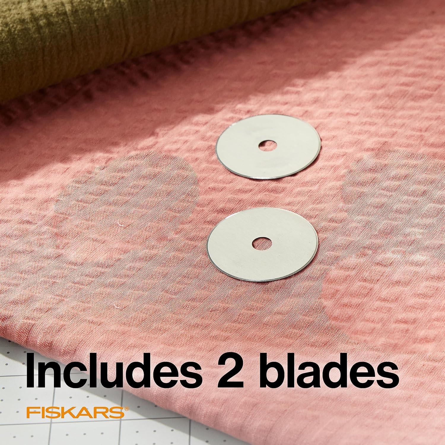 imageFiskars 45mm Rotary Blade 2Pack Replacement Blades for Rotary Cutters Precision Cutting for Quilting and Sewing1 Pack  Standard
