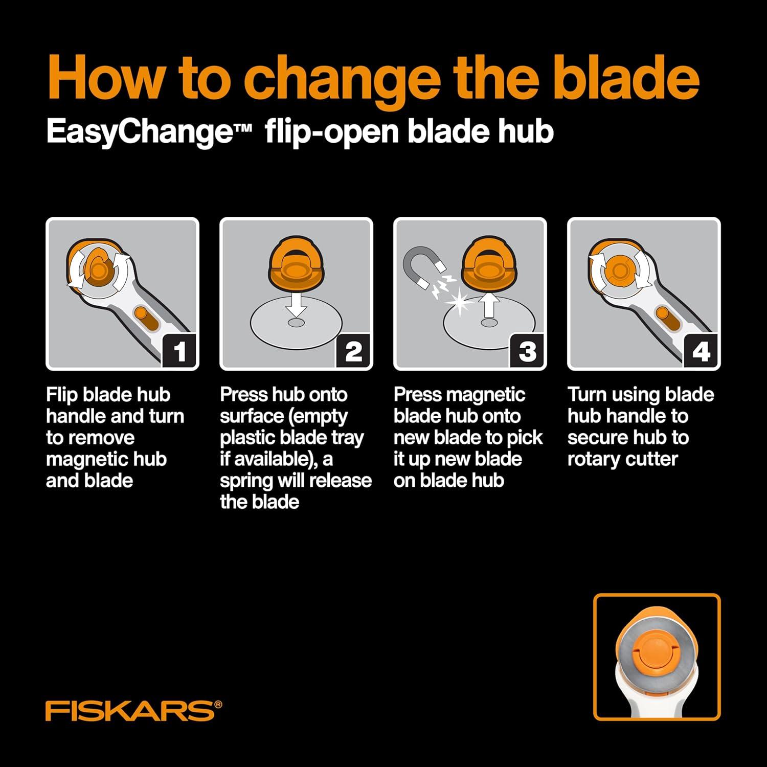 imageFiskars 45mm Rotary Blade 2Pack Replacement Blades for Rotary Cutters Precision Cutting for Quilting and Sewing1 Pack  Standard