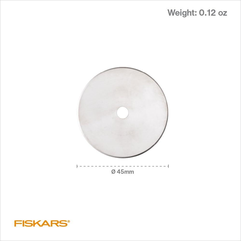 imageFiskars 45mm Rotary Blade 2Pack Replacement Blades for Rotary Cutters Precision Cutting for Quilting and Sewing2 Pack  Titanium