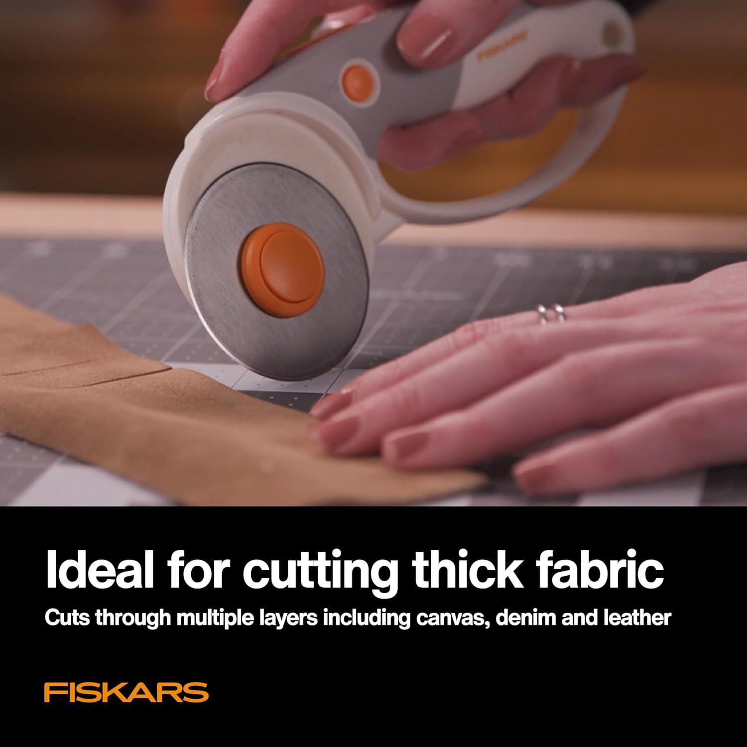 imageFiskars 45mm Rotary Blade 2Pack Replacement Blades for Rotary Cutters Precision Cutting for Quilting and Sewing2 Pack  Titanium