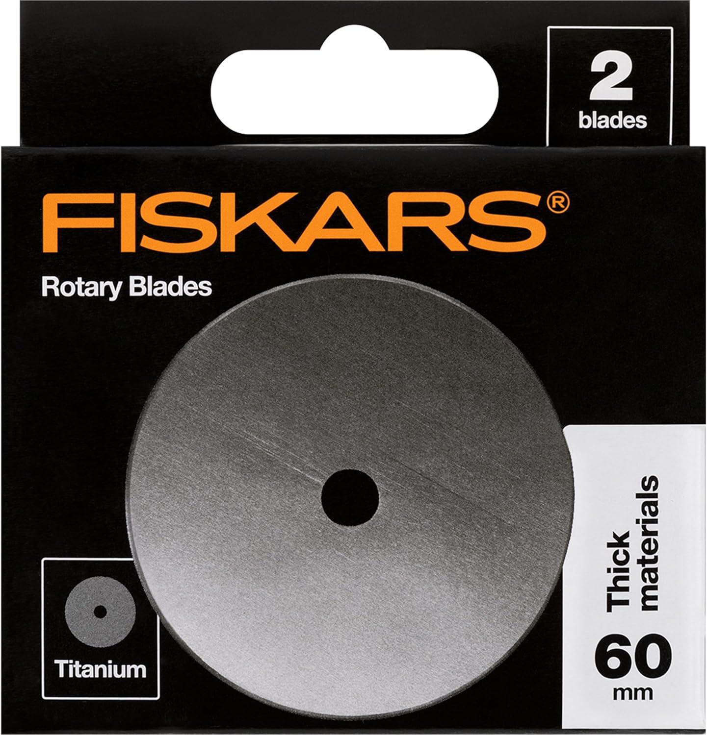 imageFiskars 45mm Rotary Blade 2Pack Replacement Blades for Rotary Cutters Precision Cutting for Quilting and Sewing2 Pack  Titanium