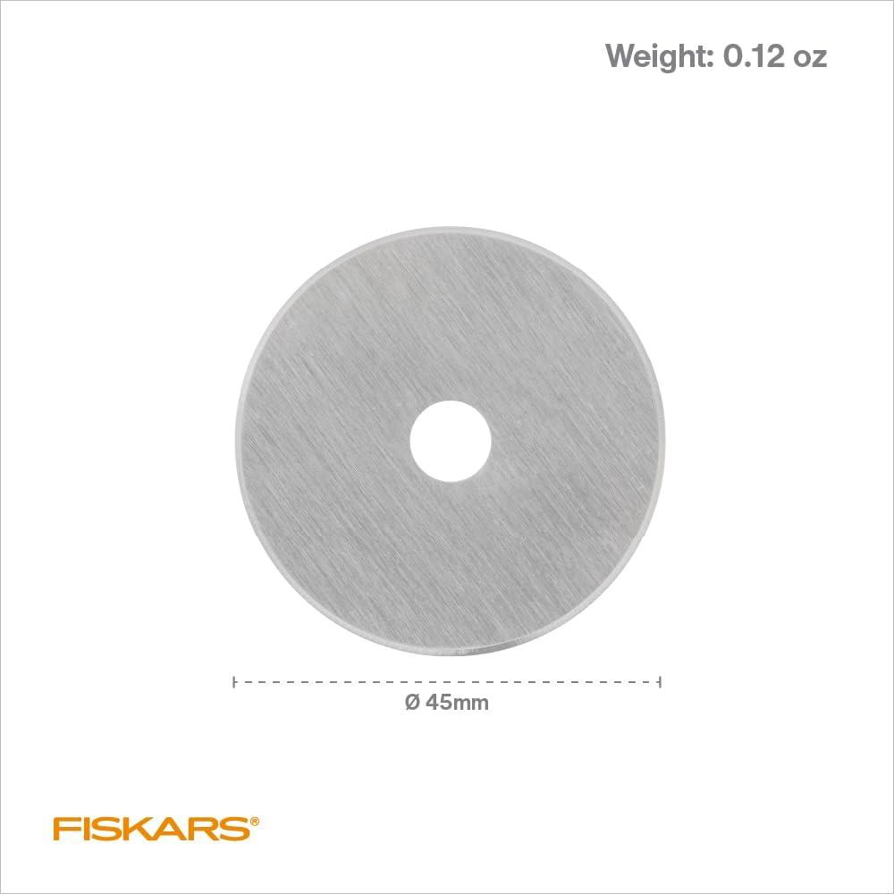 imageFiskars 45mm Rotary Blade 2Pack Replacement Blades for Rotary Cutters Precision Cutting for Quilting and Sewing5 Pack  Standard