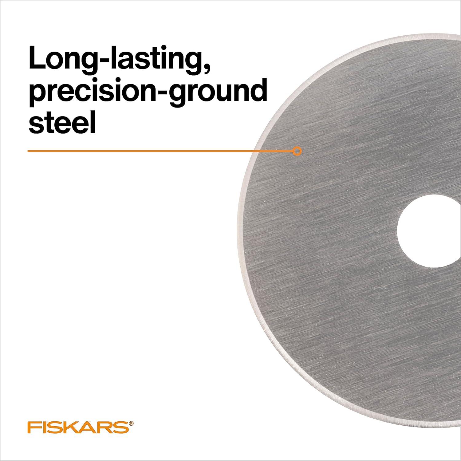 imageFiskars 45mm Rotary Blade 2Pack Replacement Blades for Rotary Cutters Precision Cutting for Quilting and Sewing5 Pack  Standard